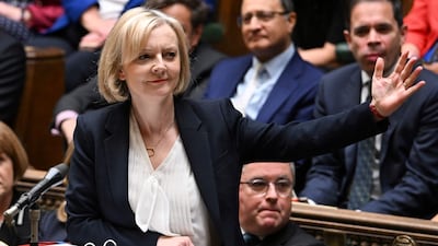 Liz Truss speaking during Prime Minister's Questions in the House of Commons in London on October 19. Photo: AFP Photo/Jessica Taylor/ UK Parliament