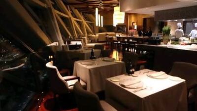 The 18 Degrees Restaurant at the Hyatt Capital Gate Hotel in Abu Dhabi. Sammy Dallal / The National