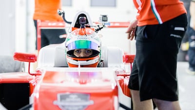She was the first woman and first Emirati to win the Senior class Rotax Max Challenge. Photo: Abu Dhabi Racing