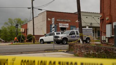 The crime scene a day after the shooting. Reuters