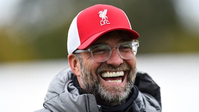 Jurgen Klopp during the training session at Melwood. Getty