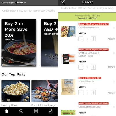 The Marks and Spencer Food app has free same-day delivery for customers in certain Dubai locations
