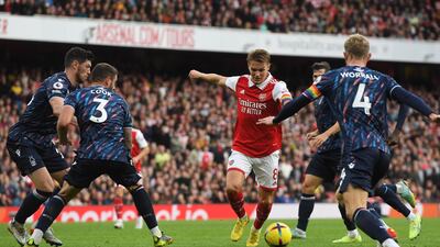Joe Worrall (Awoniyi, 64’) - 5, Gave away a foul on Xhaka seconds after coming on but made a good header to clear Odegaard’s cross then slid in well to stop Jesus. EPA