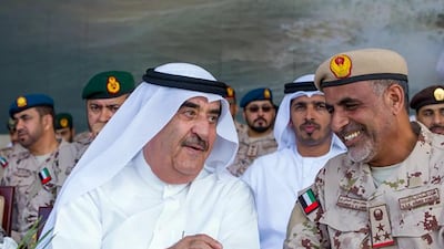 Sheikh Saud bin Rashid Al Mualla watches joint military exercises