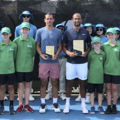 Egyptian tennis player Mohamed Safwat beat Alex Bolt in Launceston. Courtesy Tennis Australia