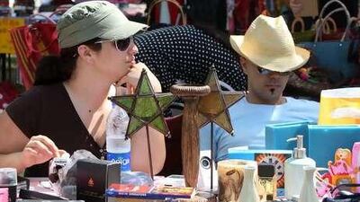 Vendors at a community flea market at Al Safa Park in Dubai.