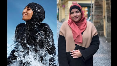 Sarah Afaneh, right, sees the Nike Victory modest swimwear collection as a small step in the right direction: but she resents that it's being lauded as a game changer