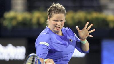 Kim Clijsters lost to Garbine Muguruza 6-2, 7-6 at the Dubai Duty Free Tennis Championships. Chris Whiteoak / The National