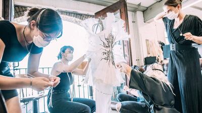 For autumn / winter 2020 haute couture, Iris van Herpen created a solitary dress. Courtesy Iris van Herpen