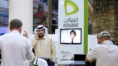 Etisalat announced a collaboration with the Chinese infrastructure provider Huawei to provide download speeds of 10 gigabits per second. Sarah Dea / The National