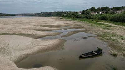 The dried-out river bed of the Danube in Rasova, Romania. AFP