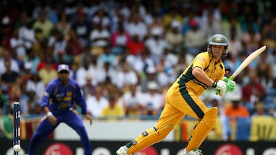 Australia's Adam Gilchrist hit 149 against Sri Lanka in the 2007 World Cup final in Bridgetown, Barbados. Getty