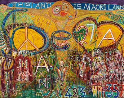 Emily Karaka, Te Uri O Te Ao. Photo: Sharjah Art Foundation