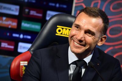 Andriy Shevchenko, during his presentation to become Genoa manager. EPA
