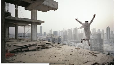 Jump 1 from the Vertigo series is an ironic statement about humanity’s shortsightedness over sustainability. Courtesy Richard Allenby Pratt