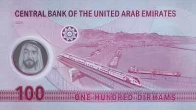 The note uses multi-coloured security chip technology to combat counterfeiting. Photo: CBUAE