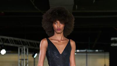 A gown that transitioned from black to gold. Photo: Naeem Khan