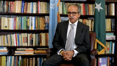 Pakistan's ambassador UN, Asim Iftikhar Ahmad. Adla Massoud / The National