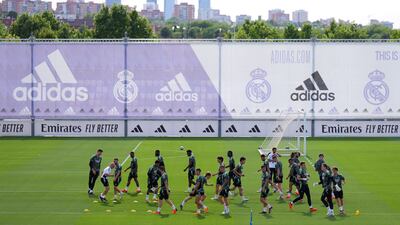 Real Madrid players at Valdebebas training ground. Getty