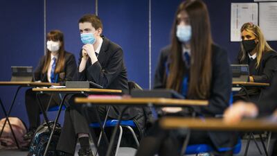 Students during an English Literature class at St Andrew's RC Secondary School in Glasgow, November 11. PA wire