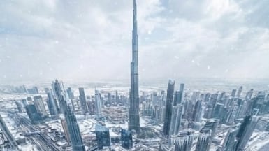 Sheikh Hamdan bin Mohammed shared an image of a snow-covered Dubai on his Instagram account. Photo: Faz3 / Instagram