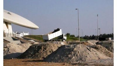 Work is ongoing next to the Zayed stadium where two grounds are to be converted to grass pitches.