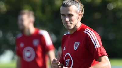 Wales' Gareth Bale during training. PA