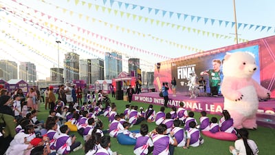 Kids at the Crickmas Wonderland during the final of the DP World International League T20