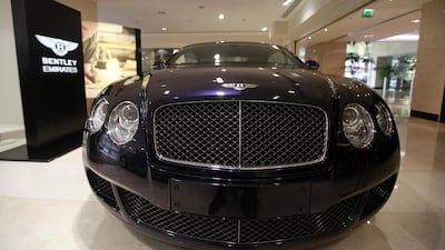 The Bentley Showroom at Dubai Marina. Satish Kumar / The National