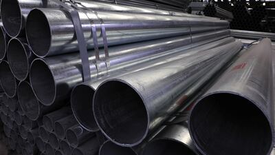 Steel pipes in Shenyang, Liaoning province. Steel demand in China dropped 13.3 per cent in July and 18.3 per cent in August as a result of the slowing momentum in the real estate sector and a government cap on steel production. Reuters