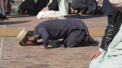 Rozi Khan offers Friday prayers at a mosque in Rawalpindi. AFP