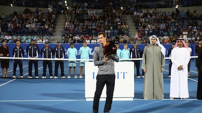 Andy Murray was suffering from a sore shoulder on the eve of the final of this year’s Mubadala World Championship, but he does not think a small exhibition tournament against high-quality players during a three-week rest period can be hard on the body. Francois Nel / Getty Images