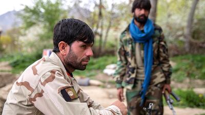 Soldiers posted in Bektut village in Paghman district to make sure the Taliban does not enter. Stefanie Glinski for The National