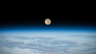 A view of the moon from the International Space Station. Photo: Nasa