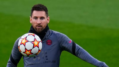 Lionel Messi controls the ball. AP