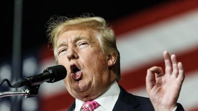 The crowd listens to republican presidential candidate Donald Trump speak at Spooky Nook Sports Complex in Manhime. Saturday, Oct. 1, 2016. (James Robinson/PennLive.com via AP)