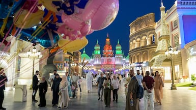 Dubai Police Band and folk artists performed during the reopening of the Global Village on Monday. Pawan Singh for The National