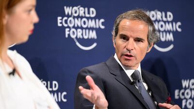 Rafael Grossi at the 51st annual meeting of the World Economic Forum, in Davos, Switzerland, on Wednesday. AP