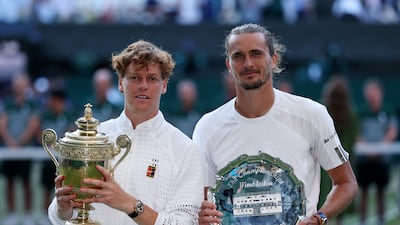 Winner Jannik Sinner and runner-up Alexander Zverev at the All England Club. Getty Images
