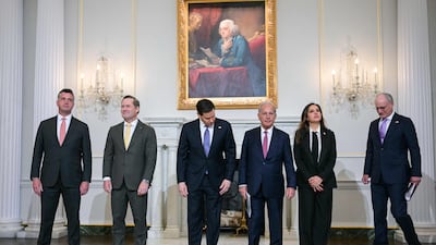 American, Lebanese and Israeli officials meet for direct talks at the US State Department in Washington last week. AFP