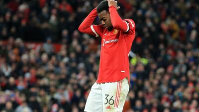 SUBS: Anthony Elanga - 6. On for McTominay after 74. Made an impact. AFP