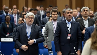 Iranian diplomats at a meeting of the International Atomic Energy Agency in Vienna. EPA