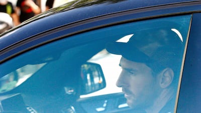 Lionel Messi arrives in Sant Joan Despi. EPA