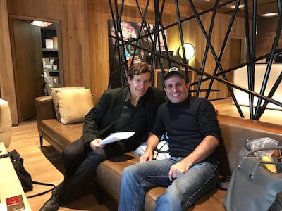 Pierre Dulat, left, and Sarikaya, during the 'Islamo-Phobia' shoot. Erik Spurgin