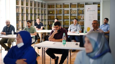 Students take part in a lesson at the Islamic training college in Osnabrueck, Germany. AFP