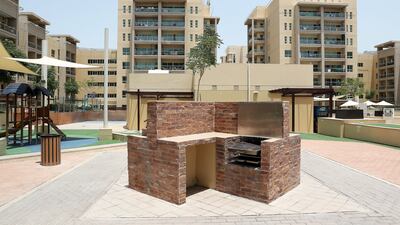 The community barbecue area