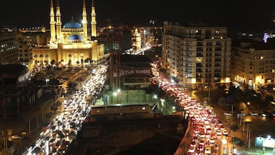 Heavy traffic fills the streets in downtown Beirut. Hasan Shaaban / Reuters