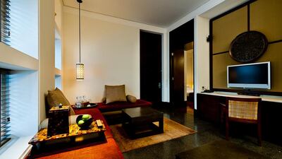 The club suite living room at The Chedi. Courtesy The Leading Hotels of the World