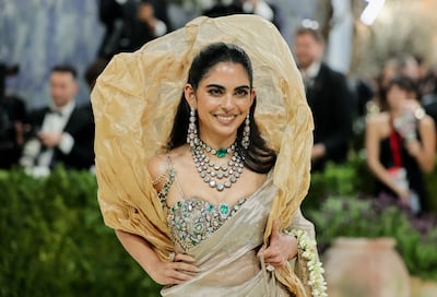 Isha Ambani wore diamonds borrowed from her mother's collection. Reuters