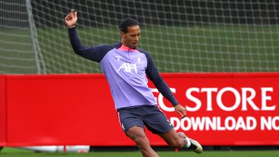 Liverpool's Virgil van Dijk during a training session at the AXA Training Centre, Liverpool. Picture date: Wednesday September 20, 2023. PA Photo. See PA story SOCCER Liverpool. Photo credit should read: Tim Markland/PA Wire RESTRICTIONS: Use subject to restrictions. Editorial use only, no commercial use without prior consent from rights holder..